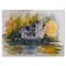 Designart - Castle By The Lake With Autumn Trees - Lake House Canvas Wall Art Print